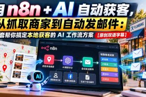 (21076期)【无水印】用n8n + AI自动获客,从抓取商家到自动发邮件:一套帮你搞定本地获客的AI工作流方案【原创双语字幕】