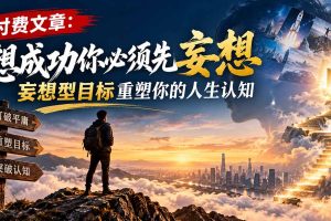(21078期)付费文章:想成功你必须先妄想,妄想型目标重塑你的人生认知