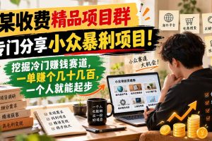 （21203期）某收费精品项目群-更新1028，专门分享小众暴俐项目！挖掘冷门赚钱赛道，一单赚个几十几百，一个人就能起步