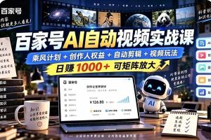 （21204期）百家号自动矩阵玩法，长期可以做的项目，日入1k+，真正的睡后收入