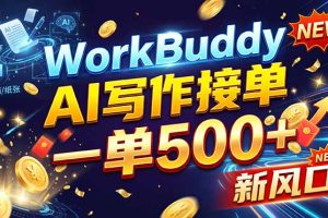 （21254期）WorkBuddy+AI自动写稿，一单一结，0基础也能日赚200-500+